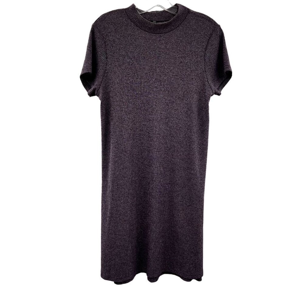 Cotton:On Women's Short Sleeve Sweater Dress Purple/Gray Size Small Above Knee